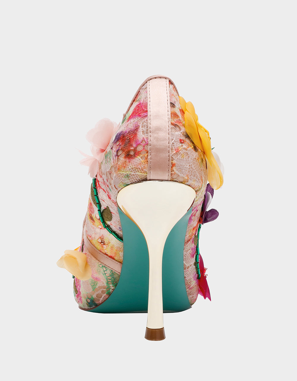 Betsey Johnson Value | DARCY NUDE MULTI Women's High Stiletto Heel Floral Embellishments