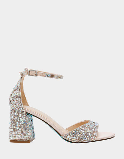 Betsey Johnson Deals | KAMI RHINESTONE Block Heel Open Toe Women's Heel