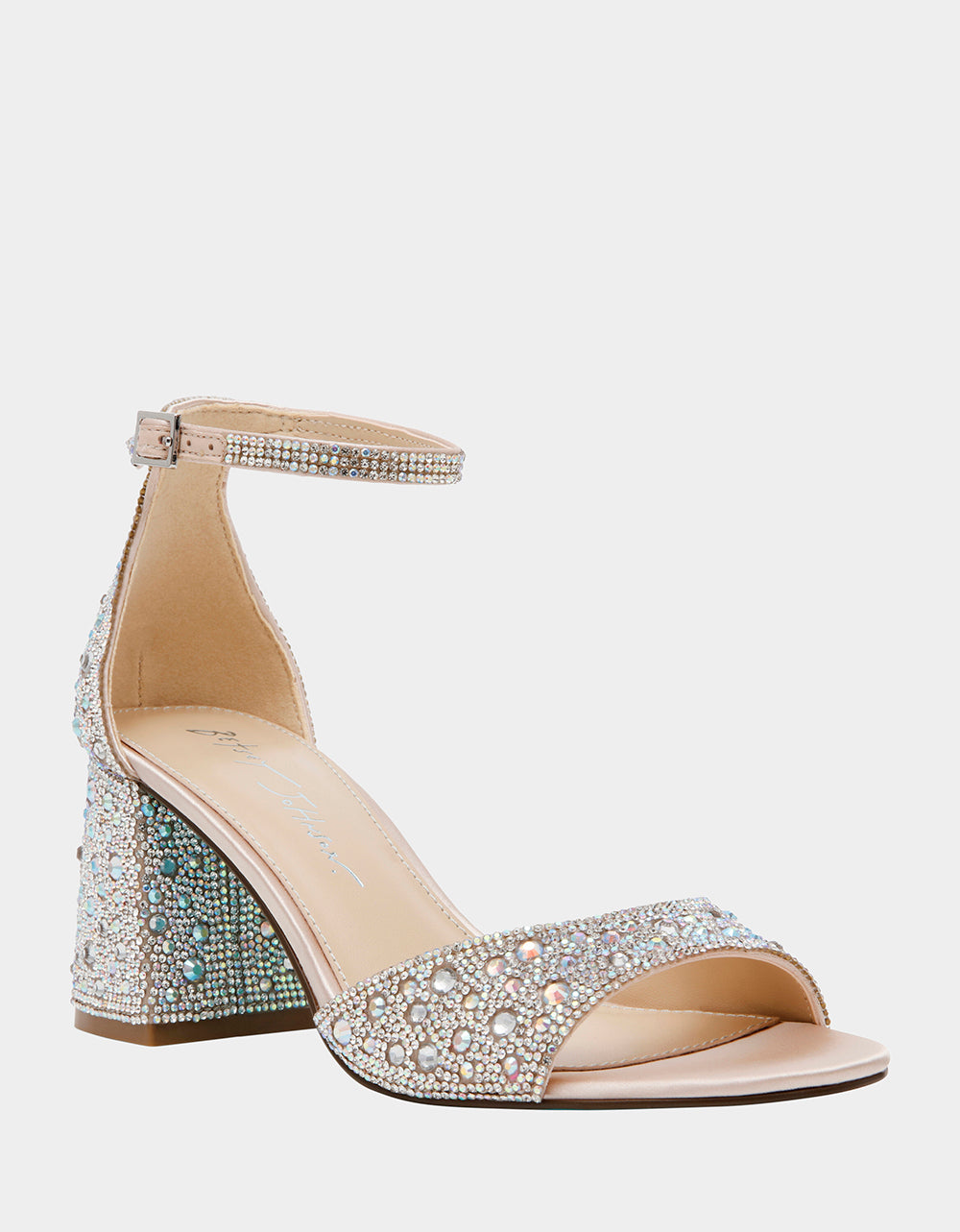 Betsey Johnson Deals | KAMI RHINESTONE Block Heel Open Toe Women's Heel