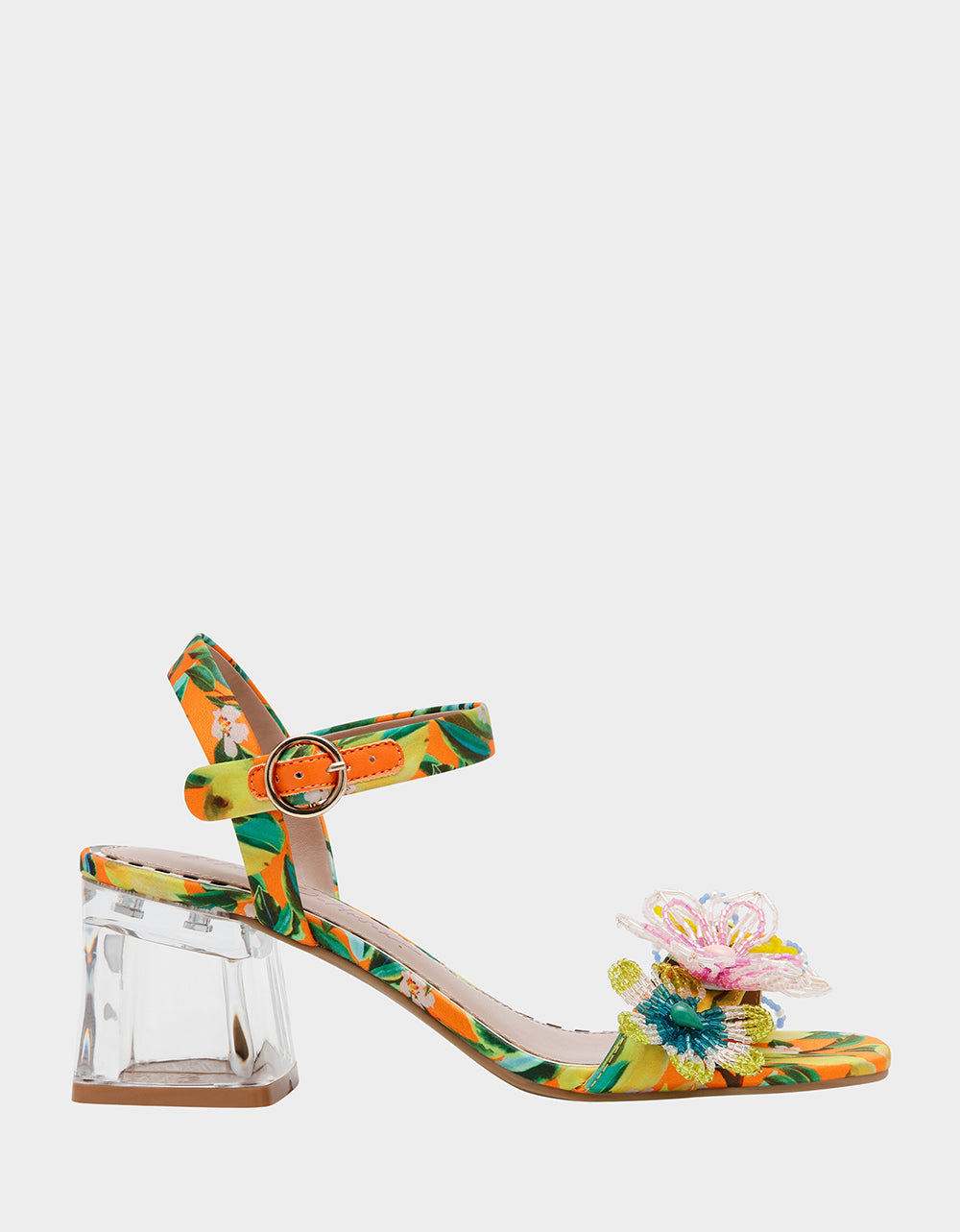 Betsey Johnson Trusted | CINTHIA YELLOW MULTI Strappy Block Heel