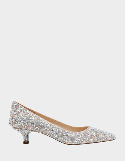 Betsey Johnson Discount | SCOUT RHINESTONE Bridal Kitten Heel