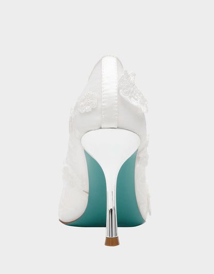 Betsey Johnson Trending | AIMEY Ivory Pointed-Toe Stiletto Pump Heel
