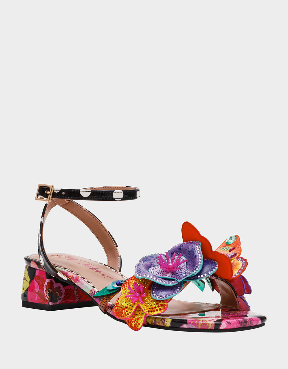 Betsey Johnson Best Seller | MARANDA BLACK MULTI Women's Block Floral Low Heel