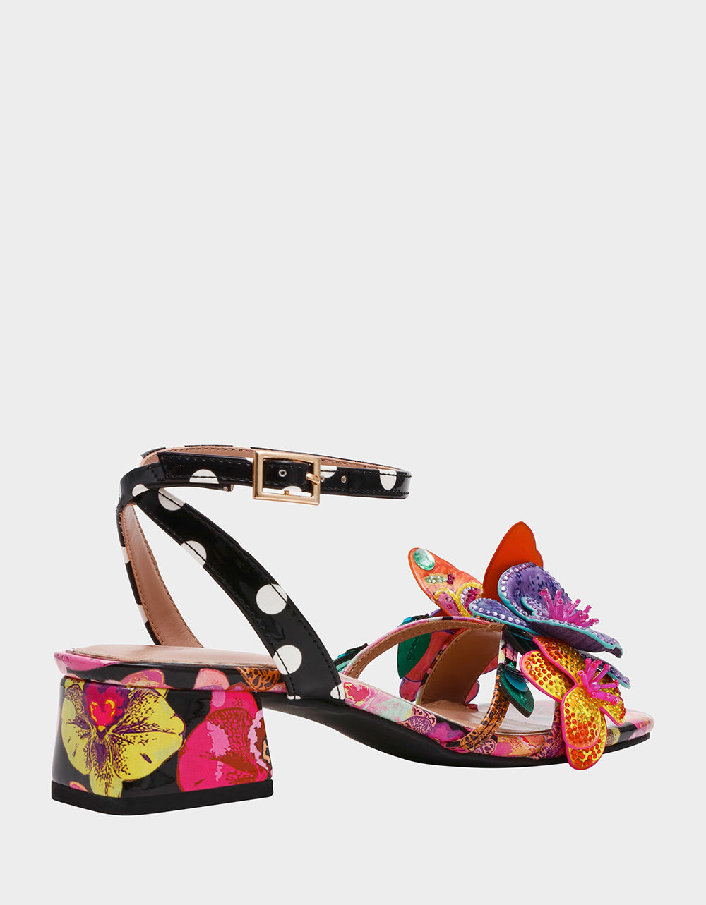 Betsey Johnson Best Seller | MARANDA BLACK MULTI Women's Block Floral Low Heel