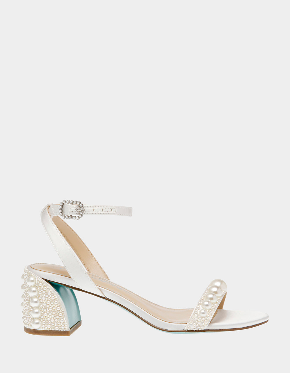 Betsey Johnson Essential | TINA IVORY Pearl Block Heel Sandal