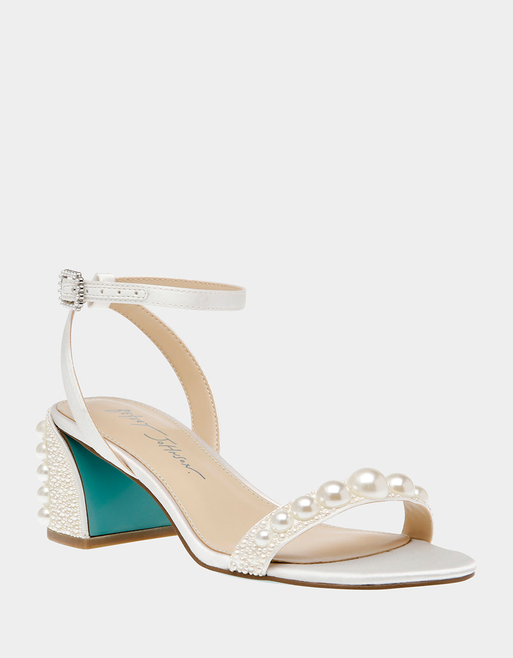 Betsey Johnson Essential | TINA IVORY Pearl Block Heel Sandal