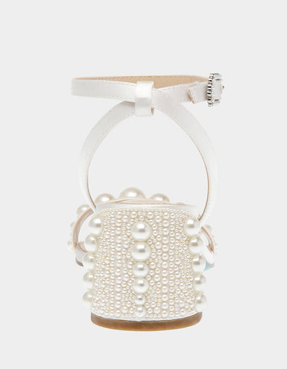 Betsey Johnson Essential | TINA IVORY Pearl Block Heel Sandal