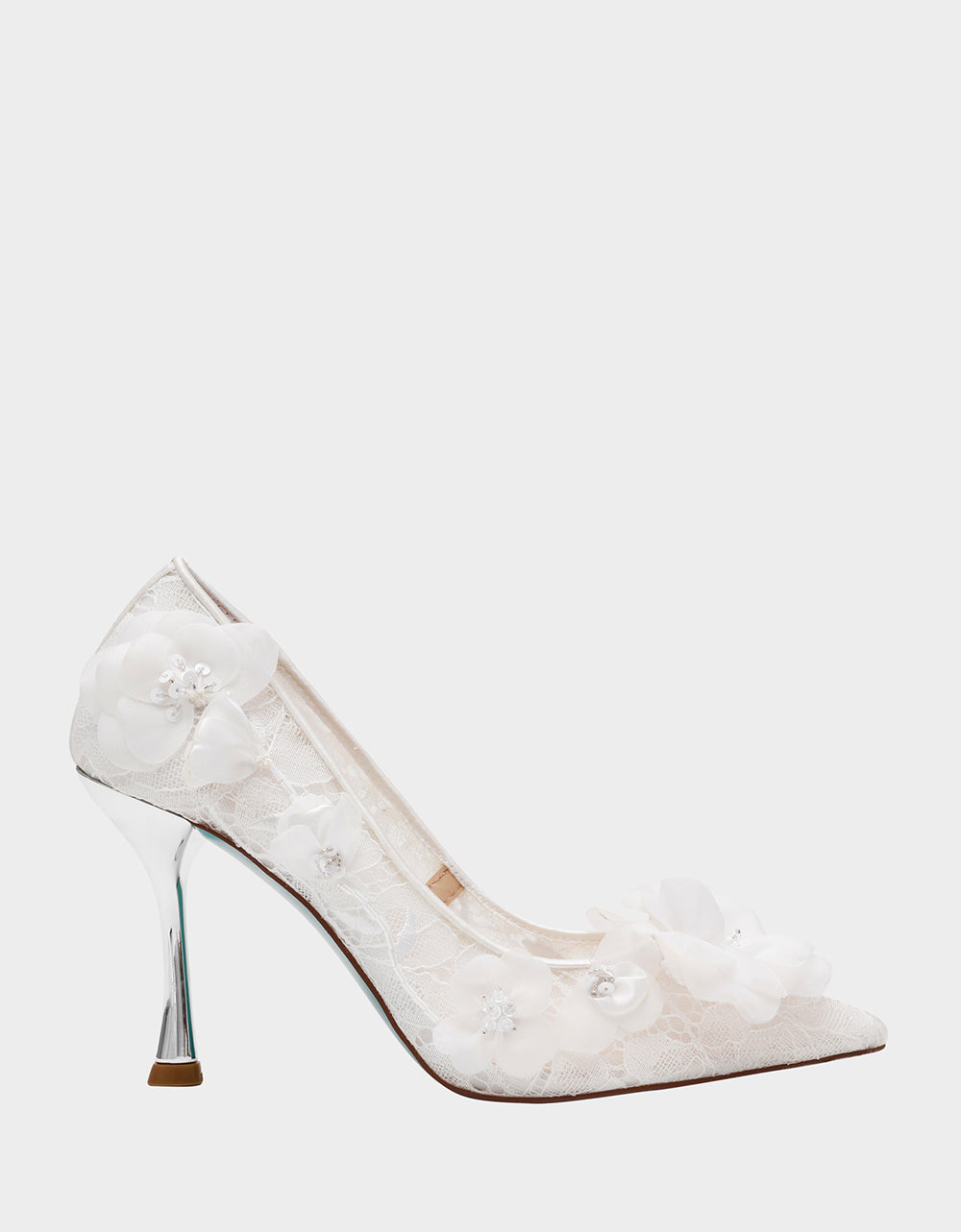 Betsey Johnson Quality | DARCY IVORY Women's High Stiletto Heel Floral Embellishments