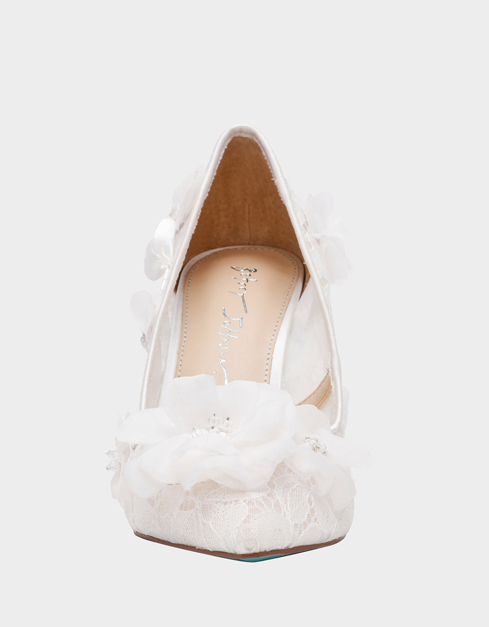 Betsey Johnson Quality | DARCY IVORY Women's High Stiletto Heel Floral Embellishments