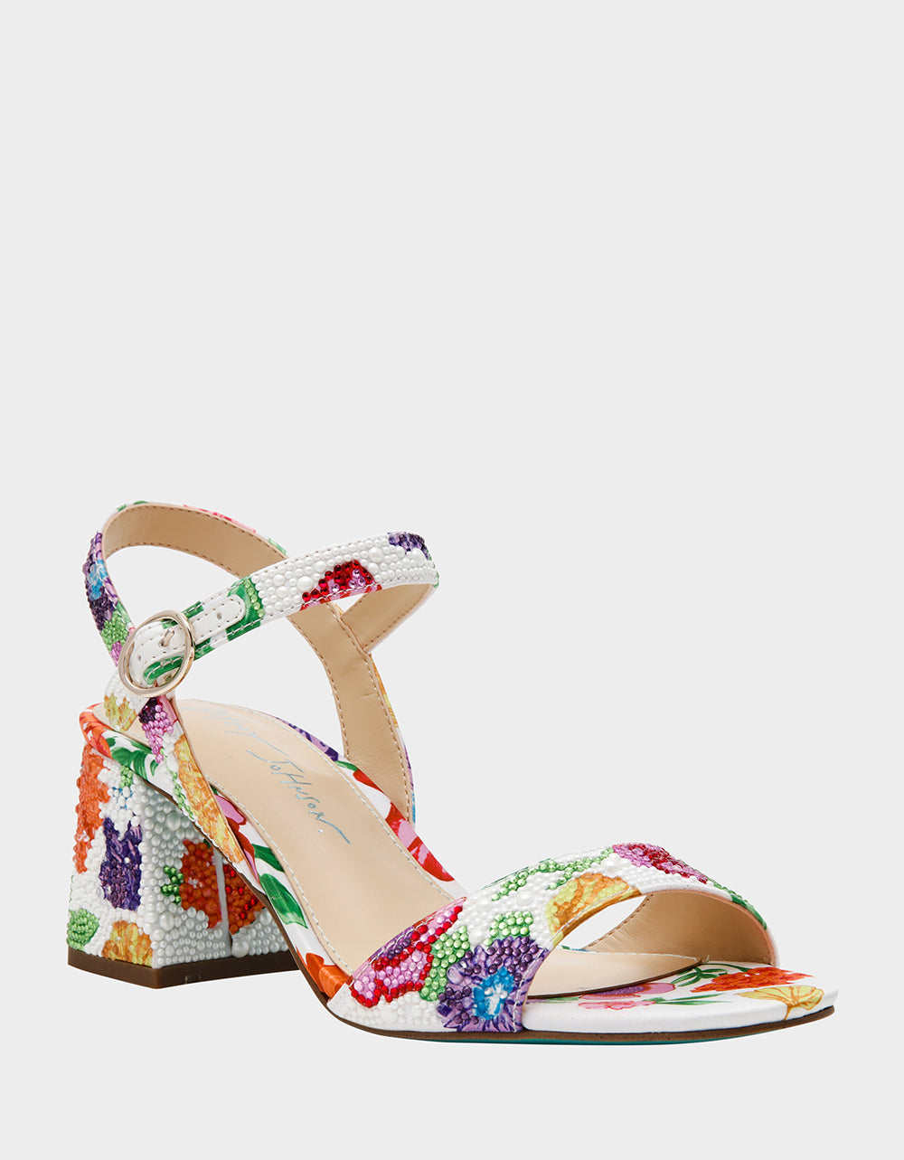 Betsey Johnson Best Price | TAMY BRIGHT MULTI Women's Floral Block Heel Sandal