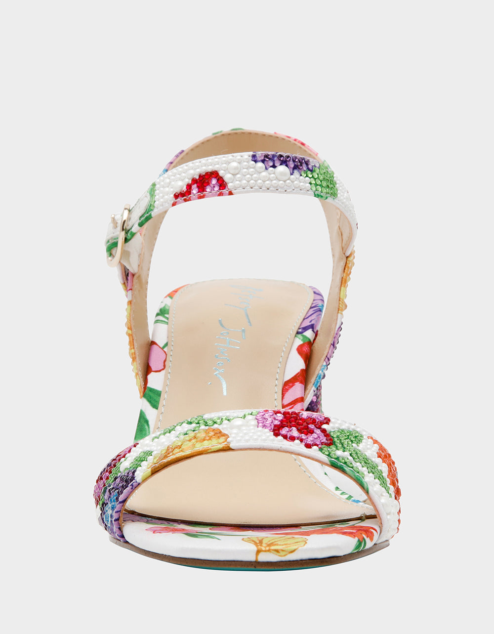 Betsey Johnson Best Price | TAMY BRIGHT MULTI Women's Floral Block Heel Sandal