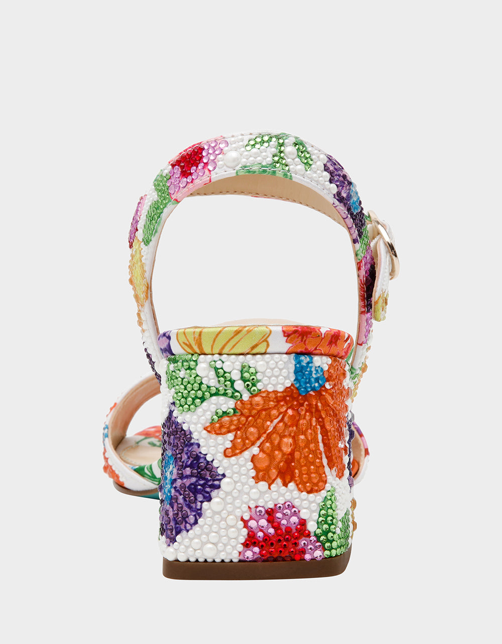 Betsey Johnson Best Price | TAMY BRIGHT MULTI Women's Floral Block Heel Sandal