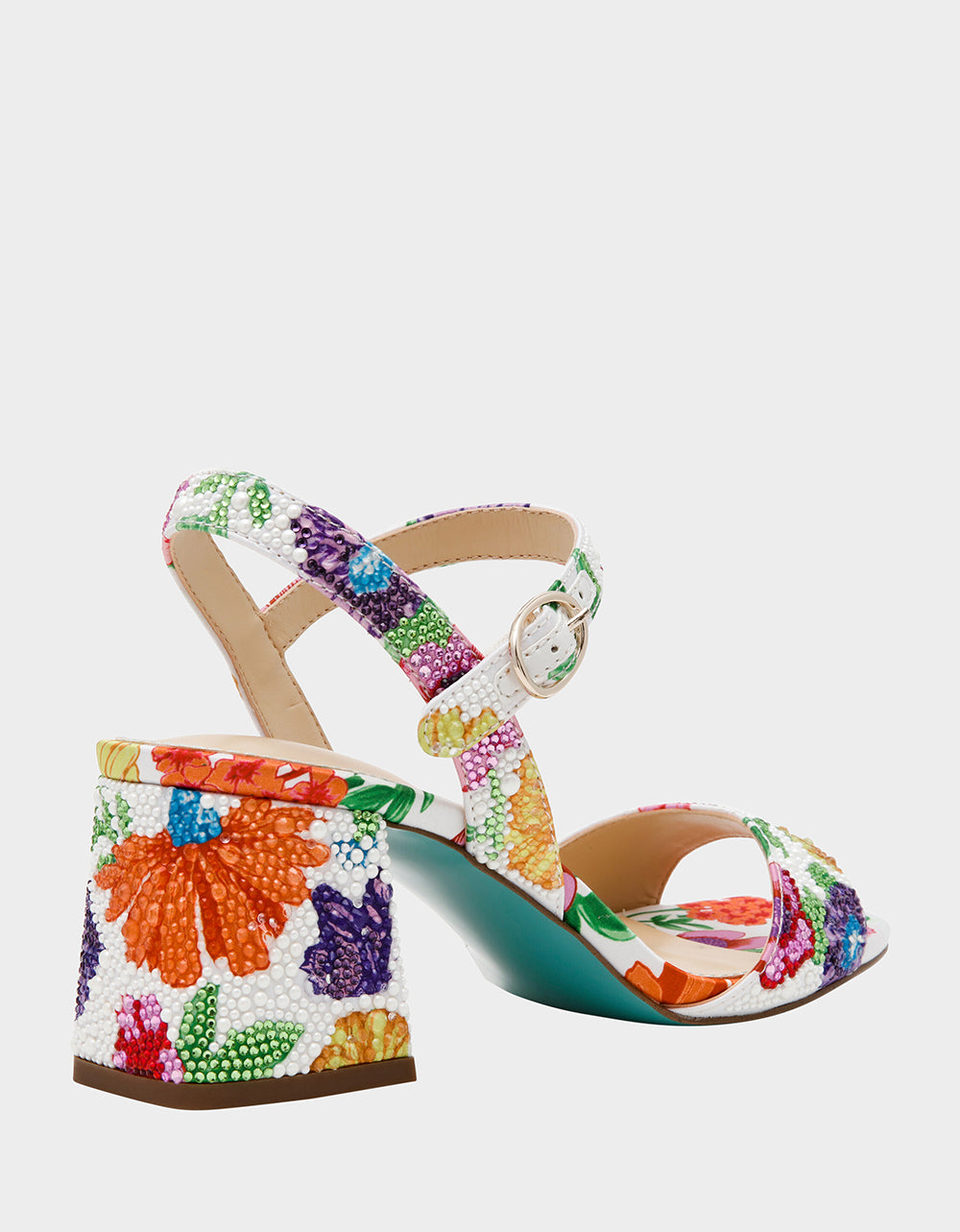 Betsey Johnson Best Price | TAMY BRIGHT MULTI Women's Floral Block Heel Sandal