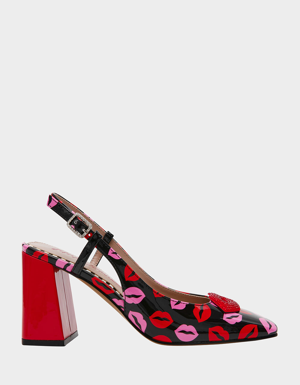 Betsey Johnson Quality | ASHHLEY MULTI LIPS Square-Toe Slingback Women's Heel
