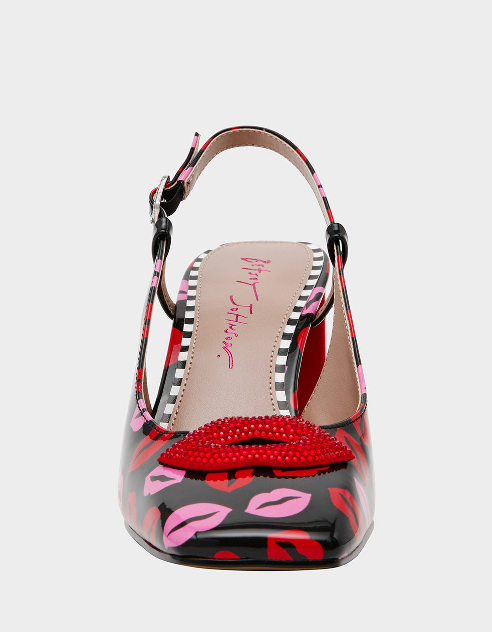 Betsey Johnson Quality | ASHHLEY MULTI LIPS Square-Toe Slingback Women's Heel