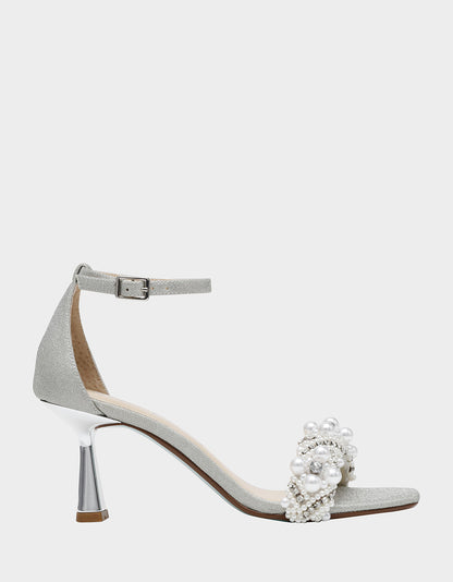Betsey Johnson Trusted | MILO SILVER Embellished Kitten Heel