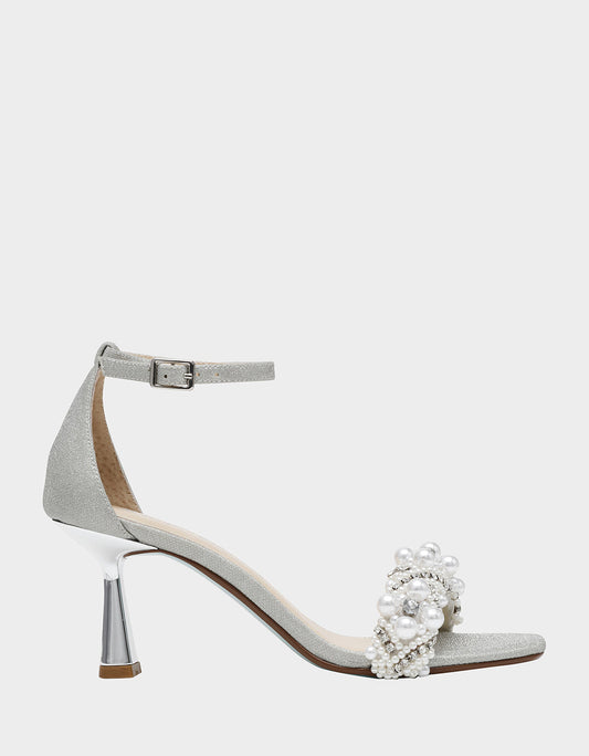 Betsey Johnson Trusted | MILO SILVER Embellished Kitten Heel