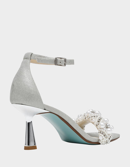 Betsey Johnson Trusted | MILO SILVER Embellished Kitten Heel