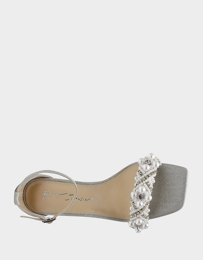 Betsey Johnson Trusted | MILO SILVER Embellished Kitten Heel
