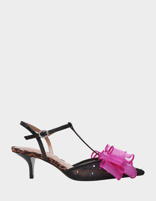 Betsey Johnson Quality | LILLYAN BLACK MULTI Pointed-Toe Rhinestone Embellished Women's Heel