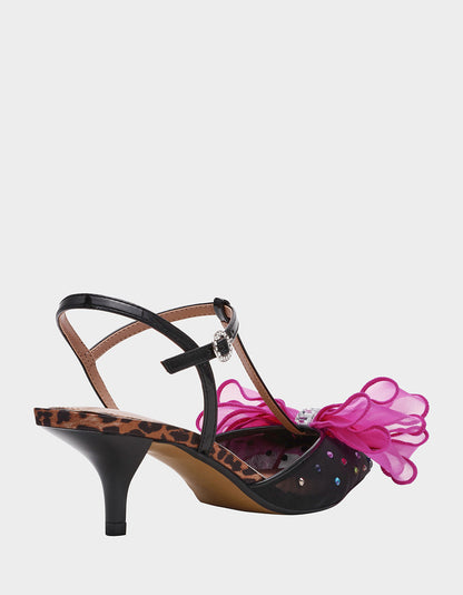 Betsey Johnson Quality | LILLYAN BLACK MULTI Pointed-Toe Rhinestone Embellished Women's Heel