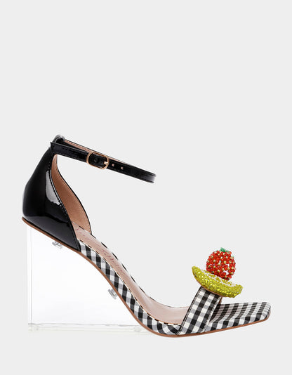 Betsey Johnson Great Value | HARLEN BLACK MULTI Gingham Sandal