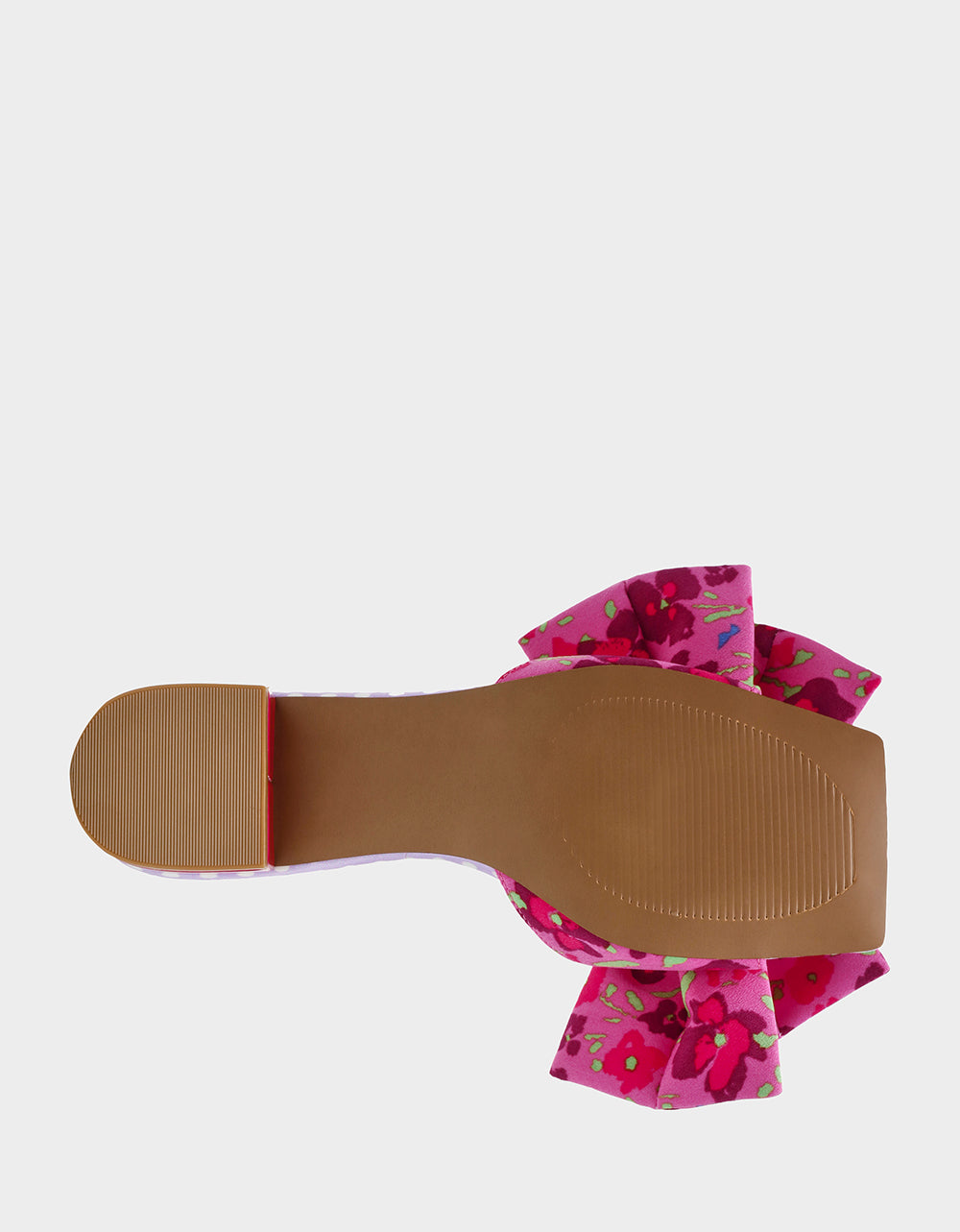 Betsey Johnson Classic | GARNET PINK FLORAL Square-Toe Mule Block Heel