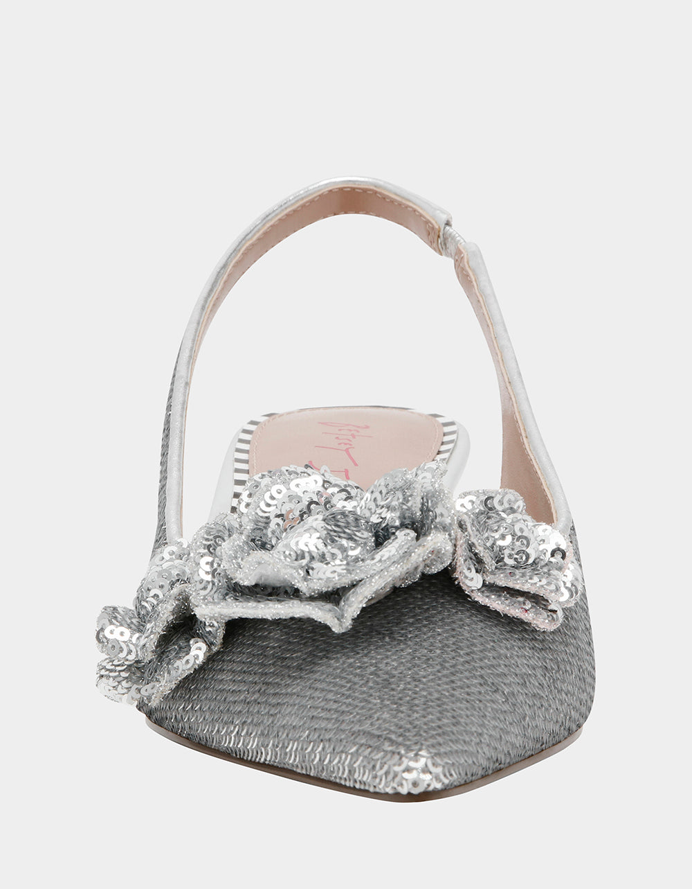 Betsey Johnson Premium | AURORRA SILVER Sequins Kitten Heel
