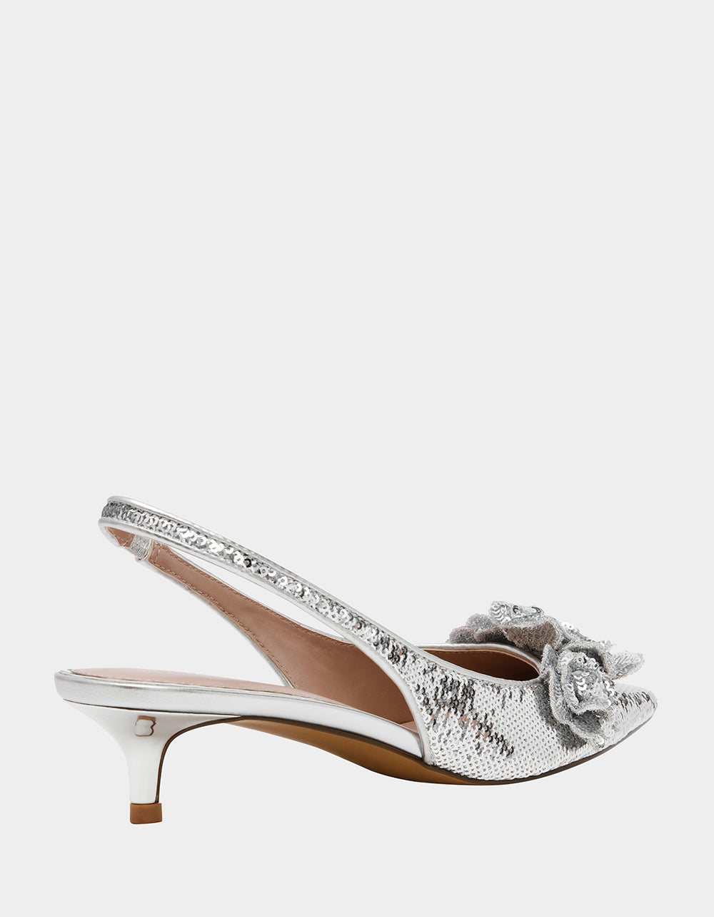 Betsey Johnson Premium | AURORRA SILVER Sequins Kitten Heel