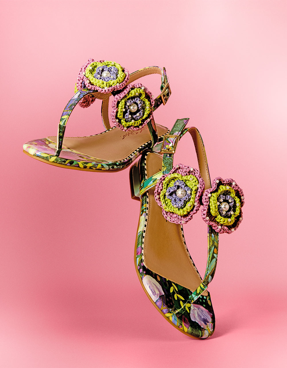 Betsey Johnson Best Seller | CINDII BRIGHT MULTI T-Strap Flat Thong Sandal