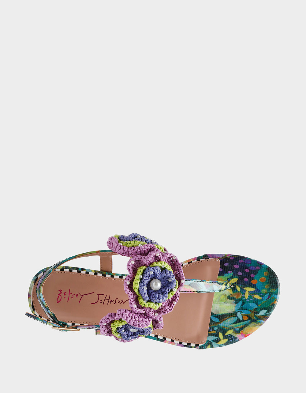 Betsey Johnson Best Seller | CINDII BRIGHT MULTI T-Strap Flat Thong Sandal