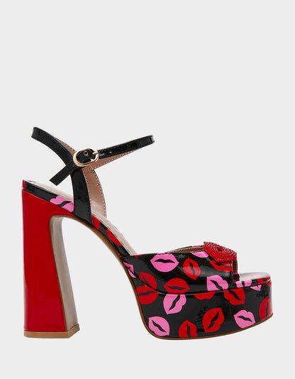 Betsey Johnson Exclusive | ALLYSON MULTI LIPS Women's Platform Sandal Heels