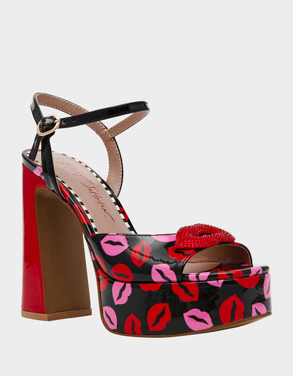 Betsey Johnson Exclusive | ALLYSON MULTI LIPS Women's Platform Sandal Heels