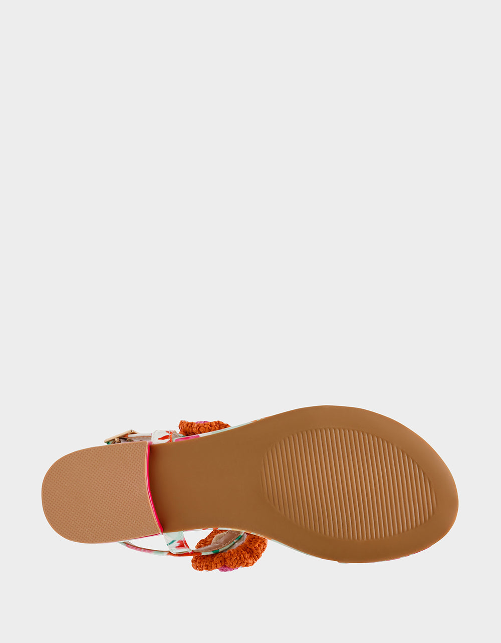 Betsey Johnson Popular | CINDII WHITE MULTI T-Strap Flat Thong Sandal