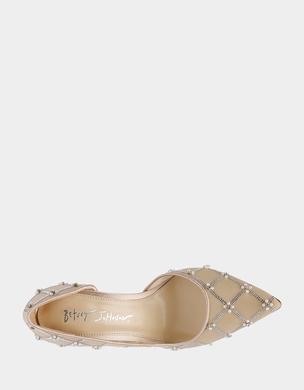 Betsey Johnson New | CRUZE NUDE Pointed Toe Mesh Heel