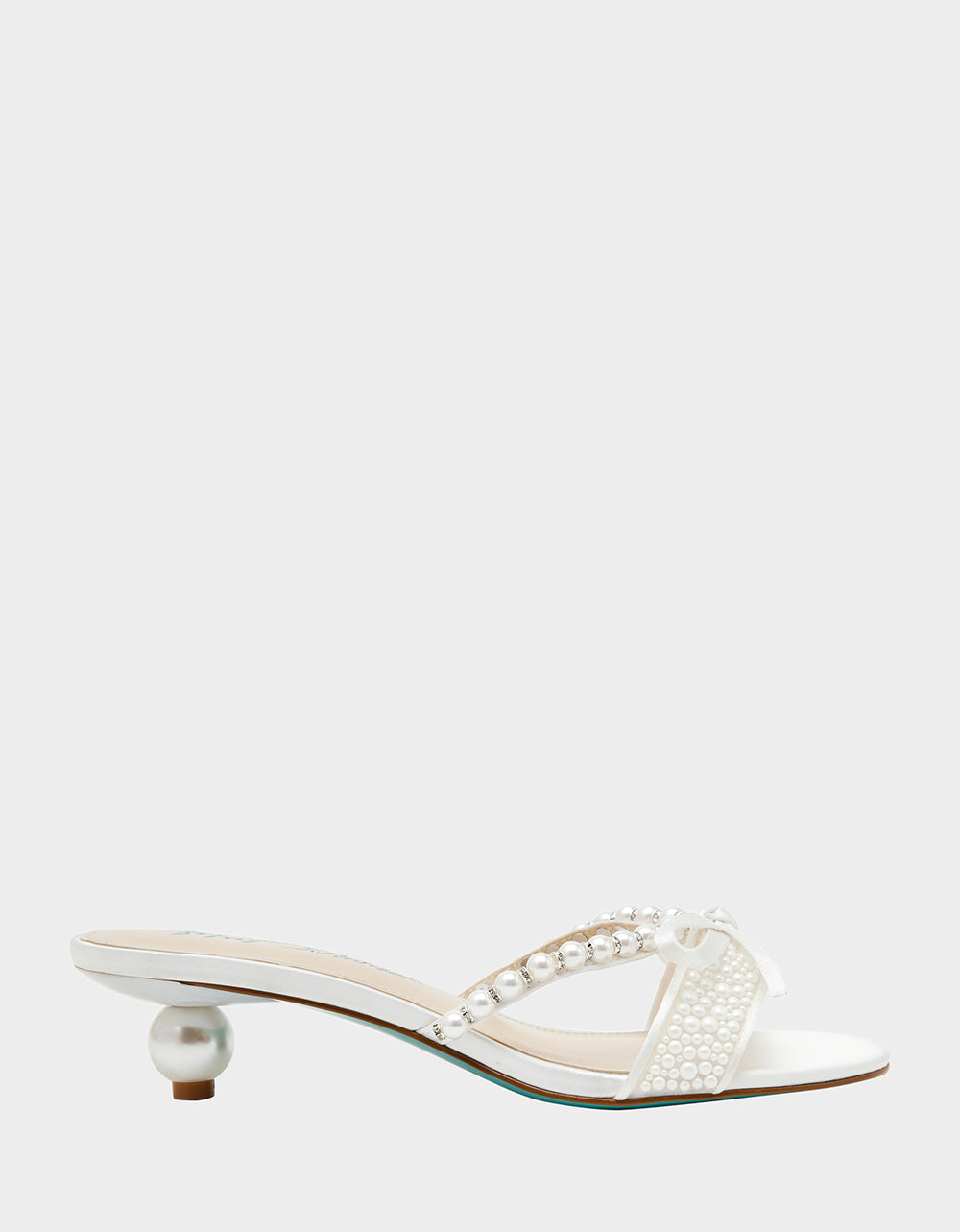 Betsey Johnson Everyday | MANDY PEARL Women's Strappy Pearl Embellished Kitten Heel