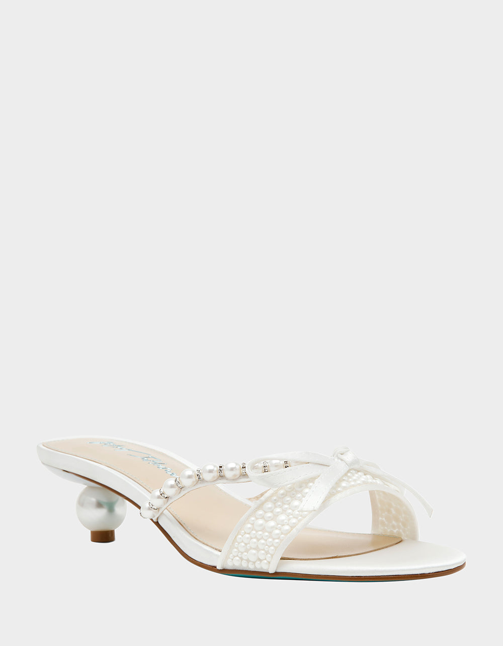 Betsey Johnson Everyday | MANDY PEARL Women's Strappy Pearl Embellished Kitten Heel