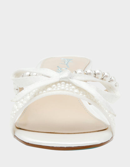 Betsey Johnson Everyday | MANDY PEARL Women's Strappy Pearl Embellished Kitten Heel
