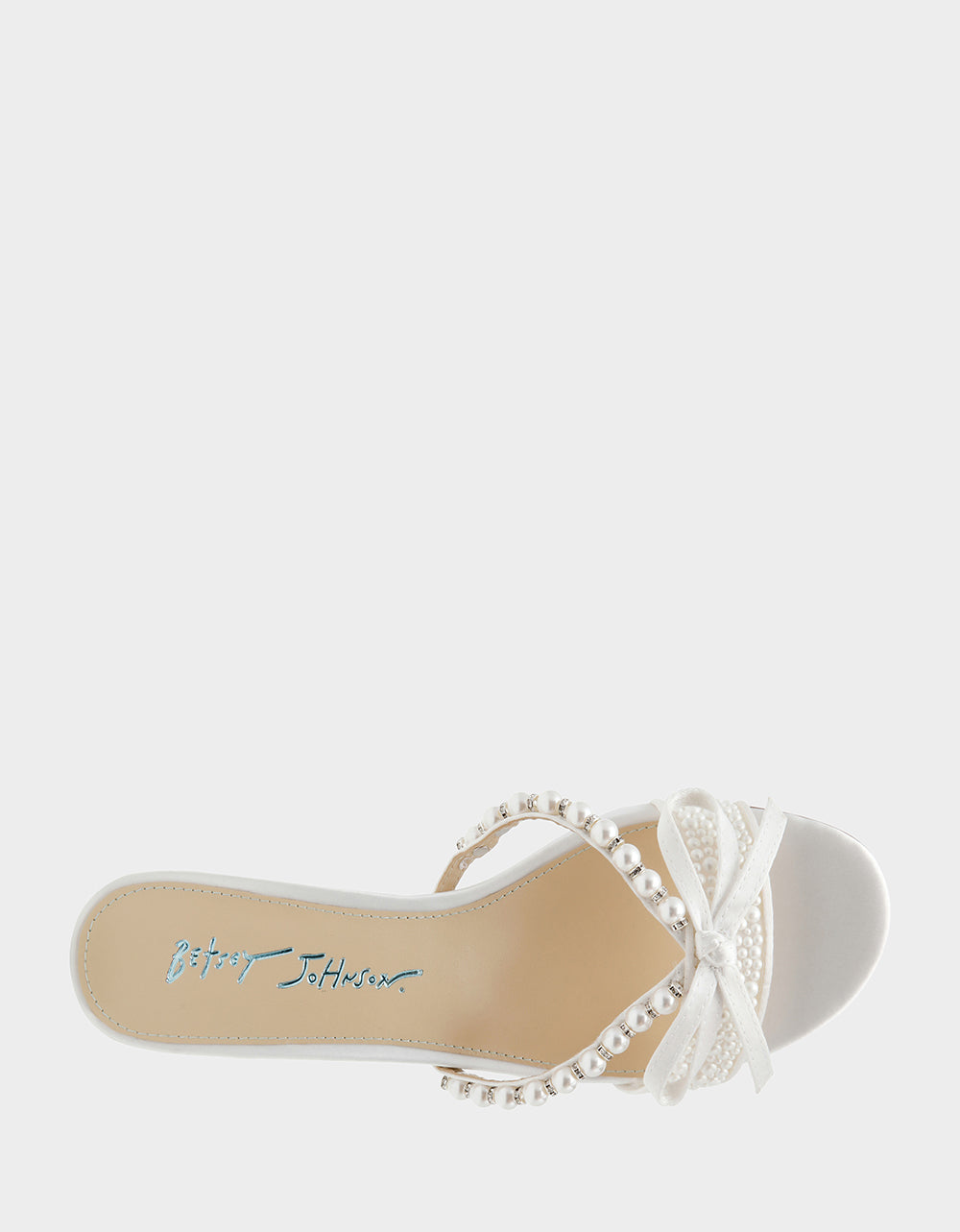 Betsey Johnson Everyday | MANDY PEARL Women's Strappy Pearl Embellished Kitten Heel