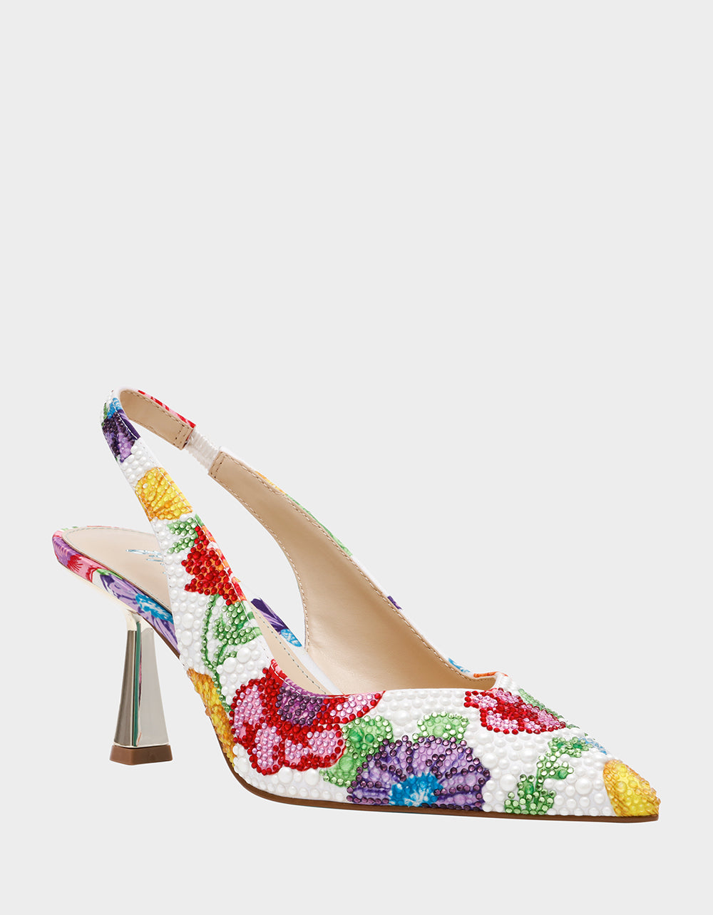 Betsey Johnson Recommended | CLARK BRIGHT MULTI Women's Rhinestone Floral Heel