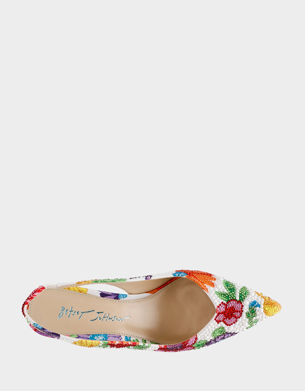 Betsey Johnson Recommended | CLARK BRIGHT MULTI Women's Rhinestone Floral Heel