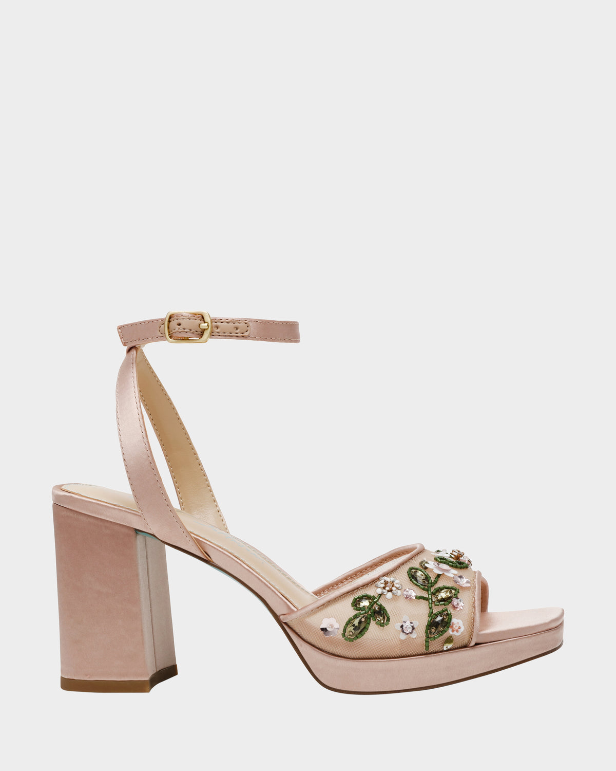 Betsey Johnson New | KIRRA NUDE Platform Strappy Square-Toe Block Heel