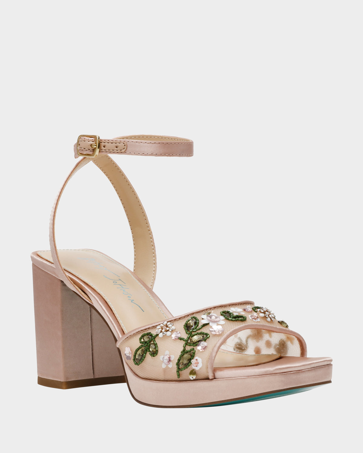 Betsey Johnson New | KIRRA NUDE Platform Strappy Square-Toe Block Heel