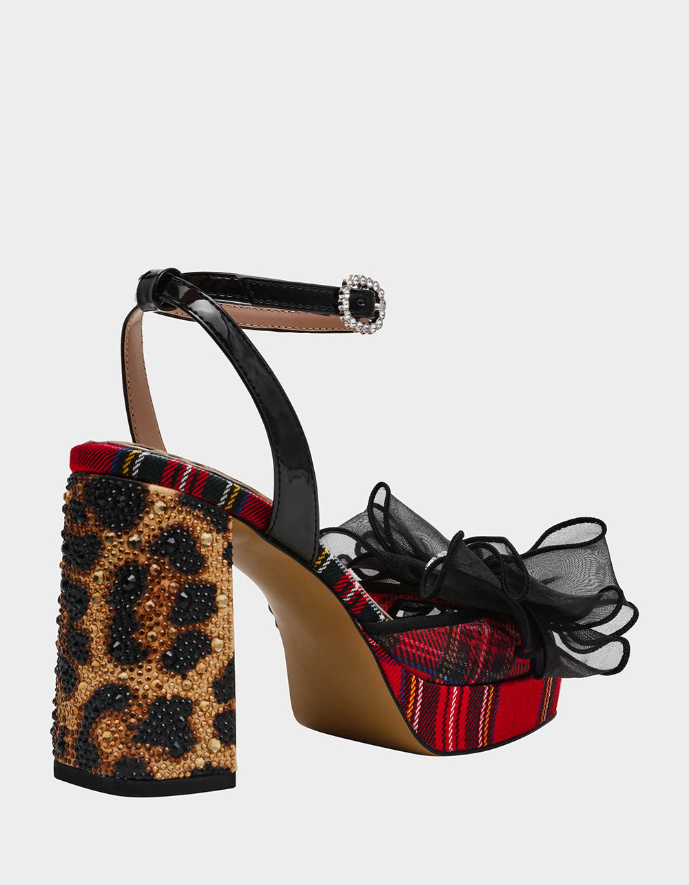 Betsey Johnson Featured | PALLOMA RED PLAID Women's Platform Block Heel
