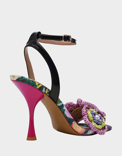 Betsey Johnson Customer Favorite | AINSLEYY BRIGHT MULTI Square-Toe Floral Heel