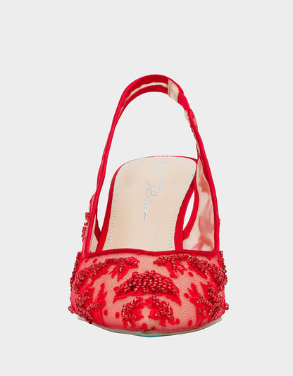 Betsey Johnson Value | NIKKI RED Pointed Toe Slingback Heel