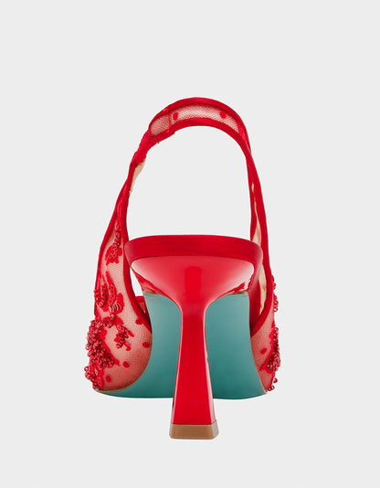 Betsey Johnson Value | NIKKI RED Pointed Toe Slingback Heel