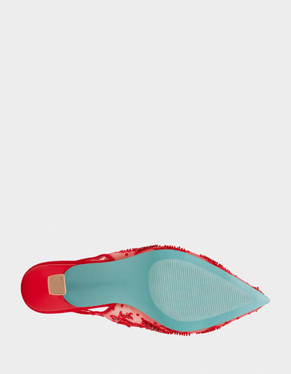 Betsey Johnson Value | NIKKI RED Pointed Toe Slingback Heel