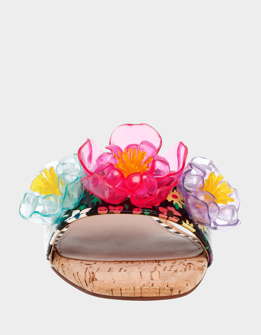 Betsey Johnson Best Seller | BRICE BLACK MULTI Floral Slide Sandal