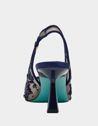 Betsey Johnson Trusted | NIKKI NAVY Slingback Pointed Toe Heel
